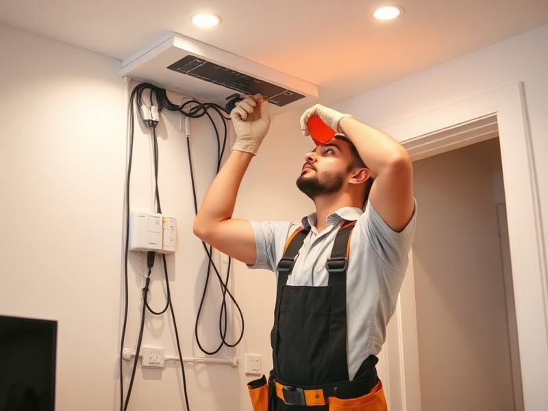 Electrician performing electrical installation in Alicante